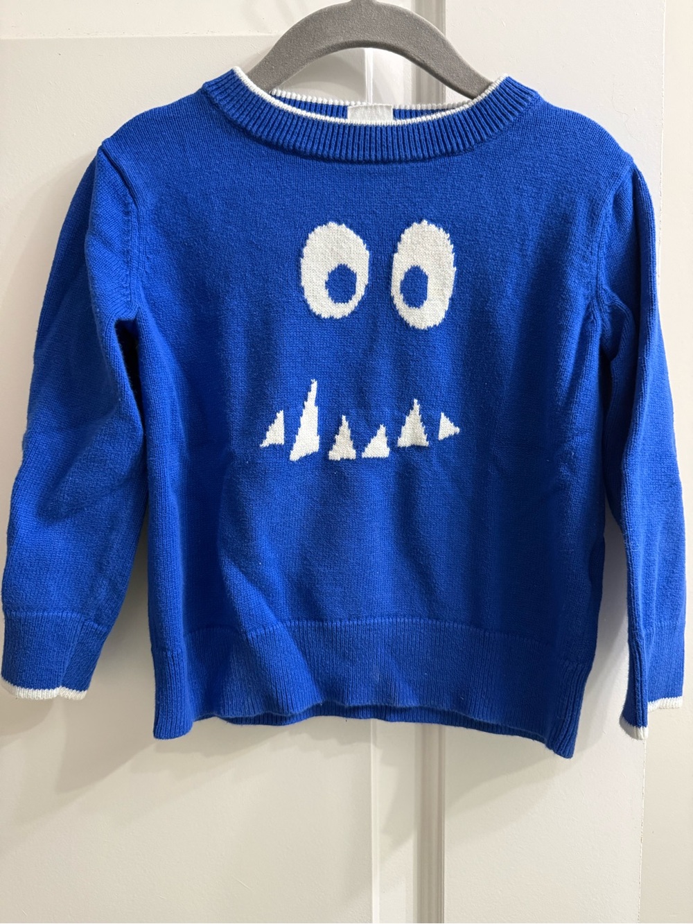 GAP Royal Blue Knit Sweater with White Monster Face